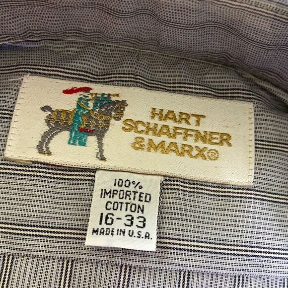 NWT Men’s Vintage Hart Schaffner & Marx Imported Cotton Button Down Shirt XL - Picture 3 of 4